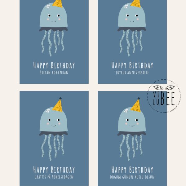 Postkarte Geburtstag "Party Qualle" – Bild 3